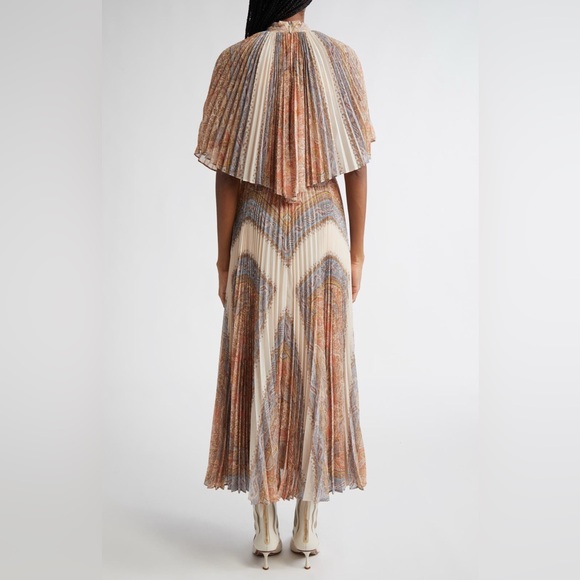 NWT Zimmermann Illustration Sunray Pleated Midi Dress in Paisley Haze 0P US2P - Picture 4 of 17